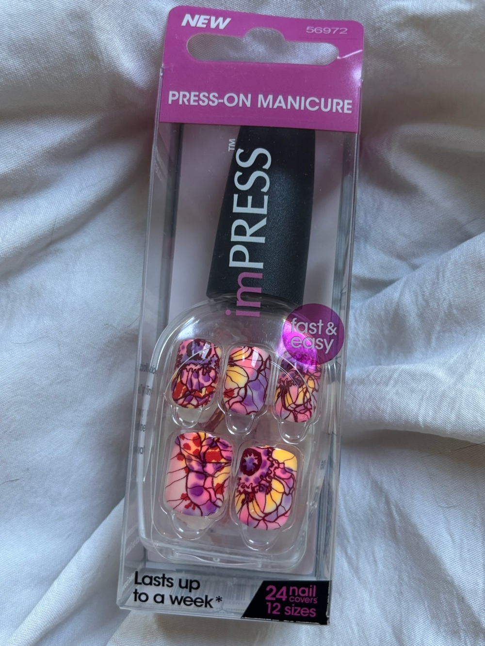 imPRESS Pink Floral Press-On Manicure Nails